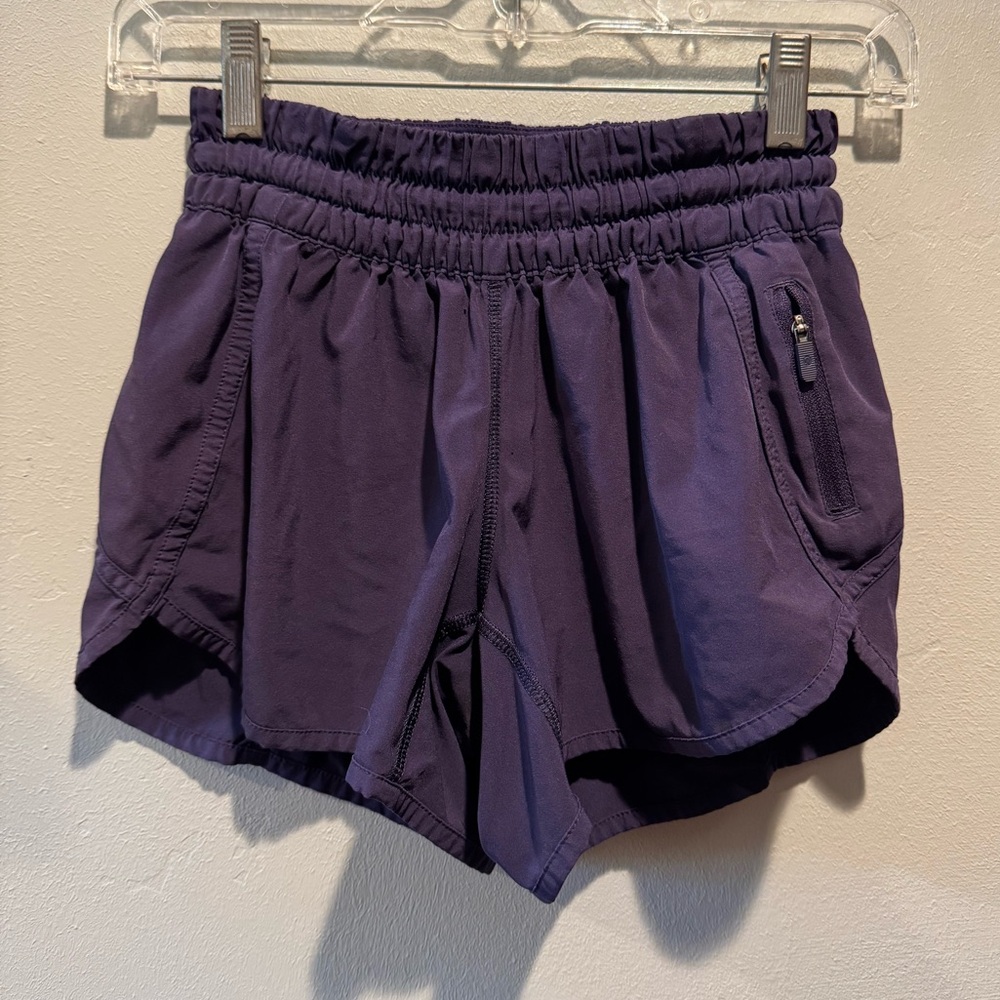 lululemon athletica Deep Purple Athletic Workout Running Un-Lined Short Shorts
